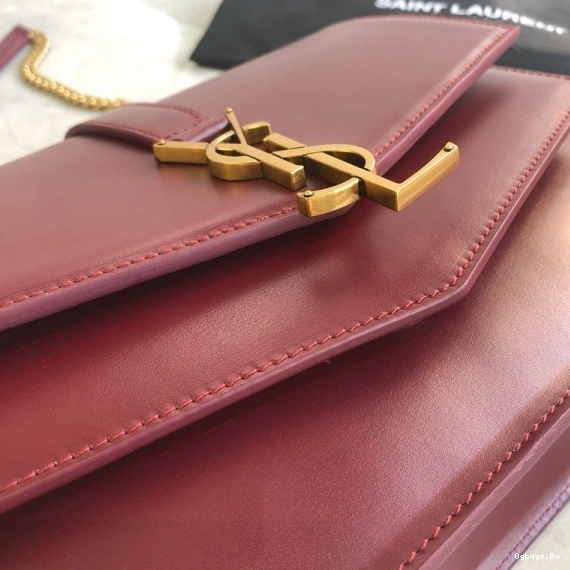 BURGUNDY LEATHER SULPICE MEDIUM YSL CHAIN BAG IN 0821